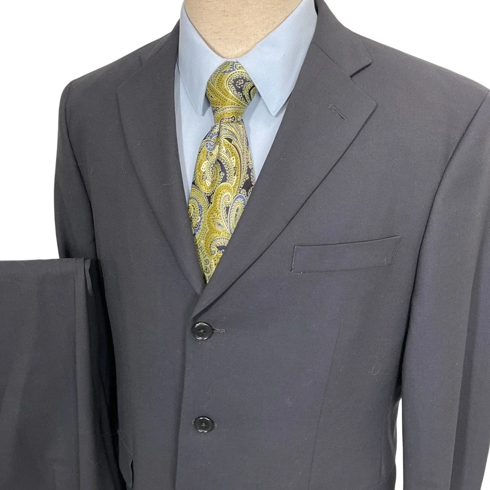 Brooks Brothers 346 Suit Mens‎ 41S 36W 29L  Naby Formal Neutral 3 Button Stretch